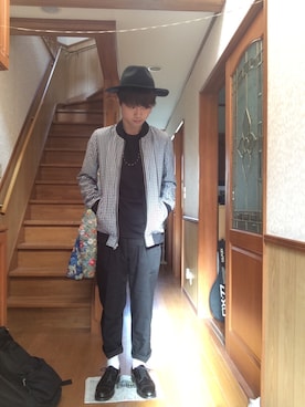 「DETAILS（ディテールズ）のアイテム（ブルゾン）」を使った、yoshikiさん（メンズ・169cm）の秋コーディネート