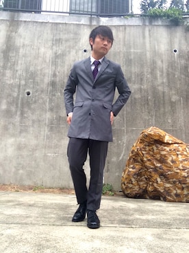 「Simplicite（サンプリシテ）のアイテム（スラックス）」を使った、yoshikiさん（メンズ・169cm）の春コーディネート