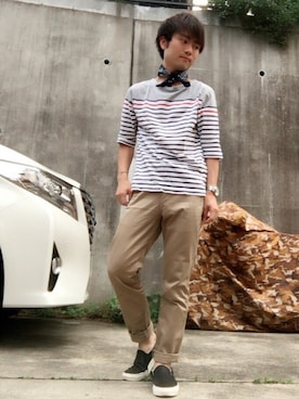 「アイテム（バングル/リストバンド）」を使った、yoshikiさん（メンズ・169cm・20代）の夏コーディネート