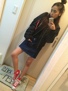 「Alpha Industries（アルファインダストリーズ）のアイテム」を使った、近藤千尋さん（レディース・160cm）の秋コーディネート