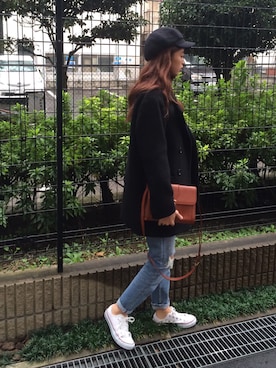 「Saint Laurent（サンローラン）のアイテム（バッグ）」を使った、近藤千尋さん（レディース・160cm）の秋コーディネート