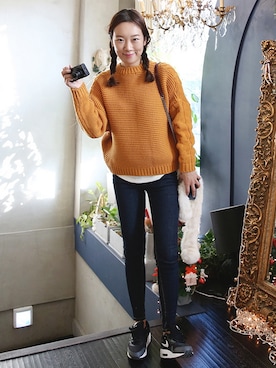 「インディゴデニム」｜ZEMMAWORLDさん（レディース・164cm）の冬コーディネート