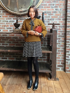 「フィッシャーマンニット」｜ZEMMAWORLDさん（レディース・164cm）の冬コーディネート