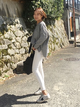 「白スキニー」｜ZEMMAWORLDさん（レディース・164cm）の春コーディネート