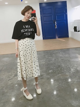 「ドット柄」｜ZEMMAWORLDさん（レディース・164cm）の春コーディネート