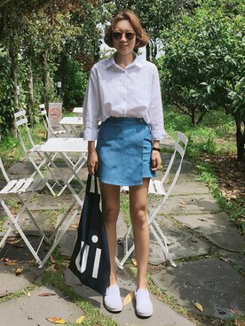 「ラップスカート」｜ZEMMAWORLDさん（レディース・164cm）の春コーディネート