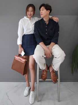 「 リネン」｜ZEMMAWORLDさん（レディース・164cm）の夏コーディネート