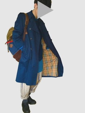 「no brand（ノーブランド）のアイテム（シャツ/ブラウス、ブルー系）」を使った、Oさん（メンズ・175cm）の冬コーディネート