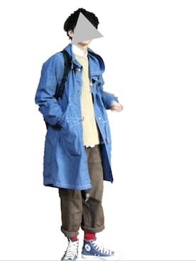 「Engineered Garments（エンジニアードガーメンツ）のアイテム（モッズコート）」を使った、Oさん（メンズ・175cm）の冬コーディネート