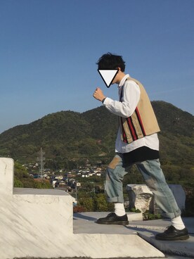 「45R（フォーティファイブアール）のアイテム（シャツ/ブラウス、ホワイト系）」を使った、Oさん（メンズ・175cm）の春コーディネート