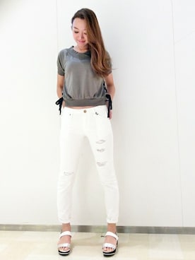 「ボーイフレンドデニム」｜maoさん（レディース・168cm）の夏コーディネート