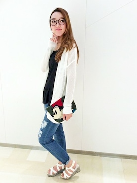 「ボーイフレンドデニム」｜「アイテム（財布/小物）」を使った、maoさん（レディース・168cm）の夏コーディネート