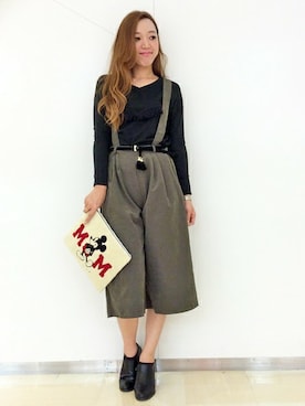 「アイテム（バッグ、ホワイト系）」を使った、maoさん（レディース・168cm）の秋コーディネート