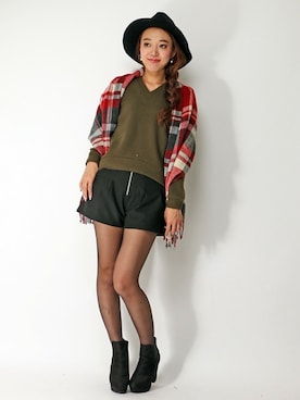 「Vネック」｜maoさん（レディース・168cm）の秋コーディネート