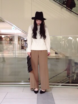 「KATHARINE ROSS（キャサリンロス）のアイテム（帽子）」を使った、AYUMIさん（レディース・166cm）の秋コーディネート