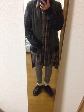 「アイテム（その他トップス、ブラウン系）」を使った、くるくるさん（レディース・163cm）の冬コーディネート