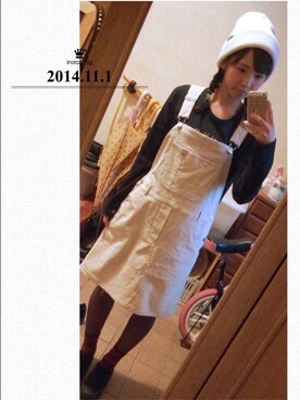 「archives（アルシーヴ）のアイテム（サロペット/オーバーオール）」を使った、E M i さん（レディース・154cm）の秋コーディネート