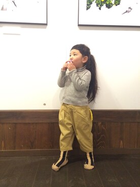 「アイテム（タイツ/ストッキング、オレンジ系）」を使った、eiya555さん（キッズ・100cm）の夏コーディネート