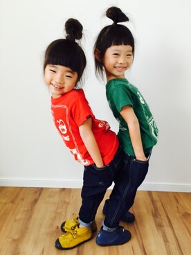 「Smoothy（スムージー）のアイテム（パンツ）」を使った、ひよ。こは。さん（キッズ・100cm）の夏コーディネート