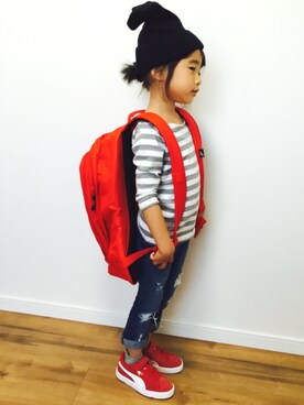 「PUMA（プーマ）のアイテム」を使った、ひよ。こは。さん（キッズ・110cm）の夏コーディネート