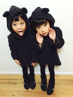 「こども ビームス（コドモビームス）のアイテム（パーカー）」を使った、ひよ。こは。さん（キッズ・110cm）の秋コーディネート
