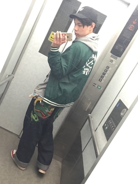 「Gimme Five（ギミーファイブ）のアイテム（ジャケット/アウター）」を使った、tomoyaさん（メンズ・176cm）の春コーディネート