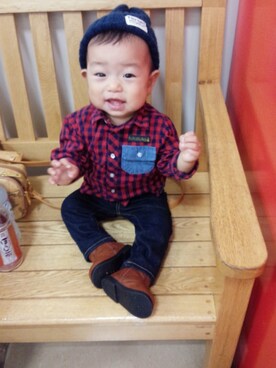 「H&M（エイチ・アンド・エム）のアイテム（パンツ、ブルー系）」を使った、Ayaka Kanazawaさん（レディース・152cm）の秋コーディネート