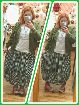 「店頭コーデ」｜「アイテム（ジャケット/アウター）」を使った、ぴなちゃんさん（レディース・158cm）の春コーディネート