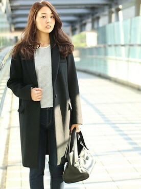 「コーディネート」｜「アイテム（チェスターコート）」を使った、ayakaさん（レディース・160cm）の秋コーディネート