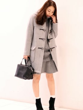 「STUDIOUS（ステュディオス）のアイテム（ダッフルコート）」を使った、ayakaさん（レディース・160cm）の秋コーディネート