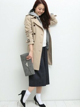 「STUDIOUS（ステュディオス）のアイテム（トレンチコート）」を使った、ayakaさん（レディース・160cm）の冬コーディネート