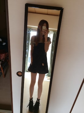 「dazzlin（ダズリン）のアイテム（サロペット/オーバーオール）」を使った、aya.さん（レディース・158cm）の夏コーディネート