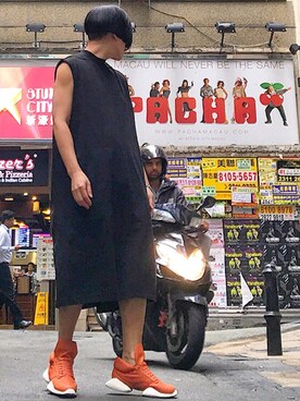 「DRKSHDW by RICK OWENS（ダークシャドウ バイ リックオウエンス）のアイテム（つなぎ/オールインワン）」を使った、Iam Will Iamさん（メンズ・176cm）の春コーディネート