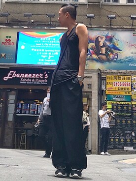 「Yohji Yamamoto（ヨウジヤマモト）のアイテム（チノパンツ）」を使った、Iam Will Iamさん（メンズ・176cm）の夏コーディネート