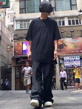 「Yohji Yamamoto（ヨウジヤマモト）のアイテム（チノパンツ）」を使った、Iam Will Iamさん（メンズ・176cm）の夏コーディネート