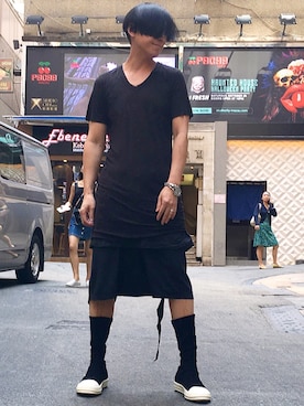 「RICK OWENS」｜「アイテム（アナログ腕時計）」を使った、Iam Will Iamさん（メンズ・176cm）の秋コーディネート