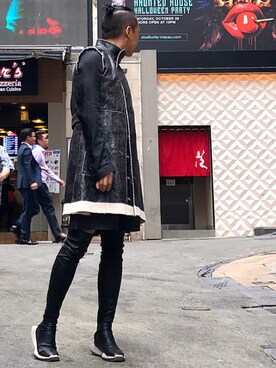 「RICK OWENS」｜「アイテム（ミリタリージャケット）」を使った、Iam Will Iamさん（メンズ・176cm）の秋コーディネート