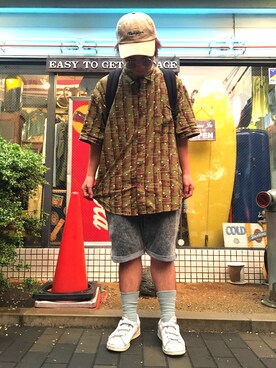 「アイテム（デニムパンツ、シルバー系）」を使った、けんちゃんさん（メンズ・162cm）の夏コーディネート