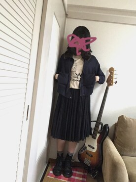 「F i.n.t（フィント）のアイテム（ブルゾン）」を使った、かなてりさん（レディース・162cm）の秋コーディネート