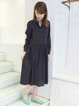 「アイテム（その他シューズ、グリーン系）」を使った、Ａｙａｎｏさん（レディース・166cm）の冬コーディネート