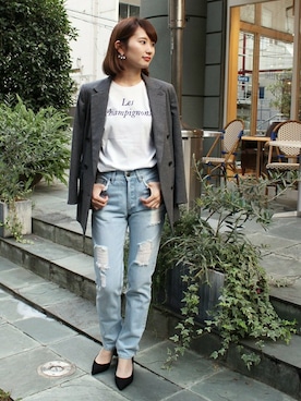 「edit for lulu」｜「アイテム（その他アウター）」を使った、Ａｙａｎｏさん（レディース・166cm）の秋コーディネート