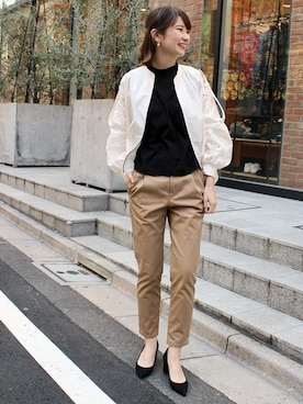 「アイテム（バレッタ/ヘアクリップ）」を使った、Ａｙａｎｏさん（レディース・166cm）の冬コーディネート