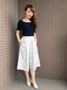 「シルバーパンプス」｜「アイテム（その他）」を使った、Ⓜ︎ℹ︎w@nneさん（レディース・157cm）の夏コーディネート