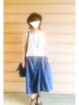 「JOYRICH（ジョイリッチ）のアイテム（ハット）」を使った、minaさん（レディース・150cm）の夏コーディネート