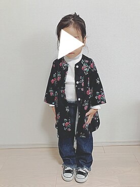 「no brand（ノーブランド）のアイテム（その他トップス）」を使った、Koharu.さん（キッズ・90cm）の秋コーディネート