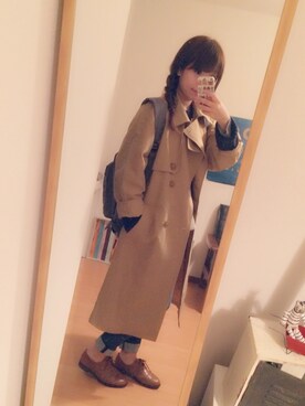 「w closet」｜「アイテム（トレンチコート）」を使った、ａｍｉ*さん（レディース・155cm）の冬コーディネート
