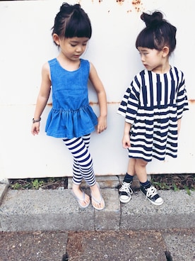 「CONVERSE（コンバース）のアイテム」を使った、mocaさん（キッズ・100cm）の夏コーディネート