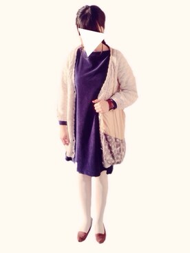 「ベロアスカート」｜「アイテム（ワンピース/ドレス）」を使った、Ronさん（レディース・168cm）の冬コーディネート