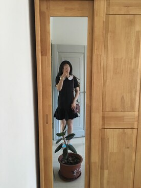 「EMPORIO ARMANI（エンポリオアルマーニ）のアイテム（アナログ腕時計、ベージュ系）」を使った、张大美少女さん（レディース）の夏コーディネート