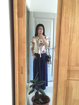 「EMPORIO ARMANI（エンポリオアルマーニ）のアイテム（アナログ腕時計、ベージュ系）」を使った、张大美少女さん（レディース）の夏コーディネート